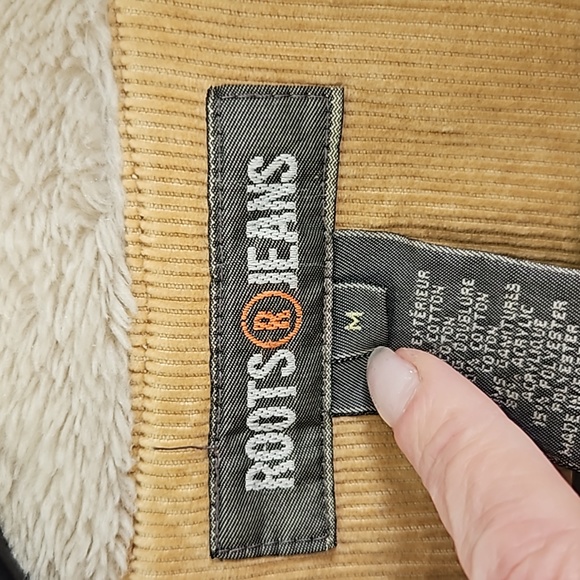 🦫 Roots Corduroy Teddy Collar 90s Y2K Look Vintage Jacket - Picture 2 of 5